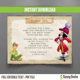 Peter Pan Thank you Cards (Hook)